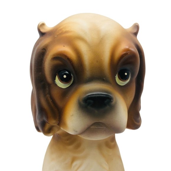 Vintage 50s 60s Wales Ceramic Spaniel Dog Big Eyes MCM Made in Japan 9 Inches - Picture 2 of 12